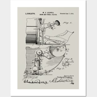 Drum Lovers Gift Idea Patent Print Bass Drum Beat 1914 Posters and Art